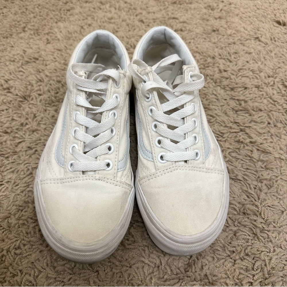 Vans Old Skool White Canvas Shoes